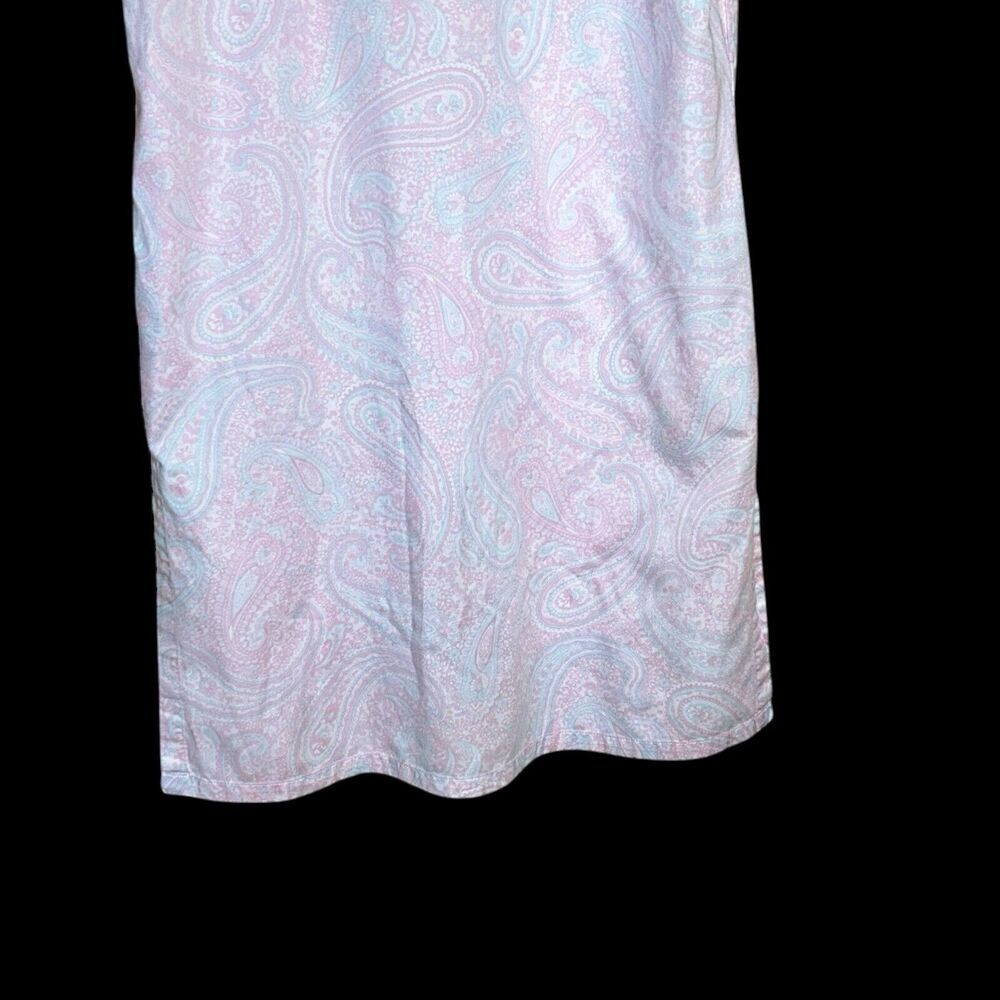 MISS ELAINE Women’s Pink Paisley Print 100% Cotton Flannel Nightgown Size S - Picture 8 of 13